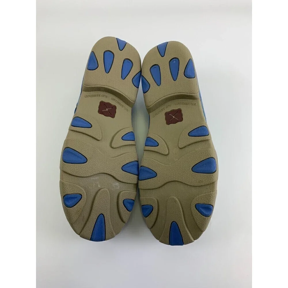 Twisted X Boat Shoe Driving Moc Toe Denim‎ Canvas Blue Laces MDM0052 Mens 11.5